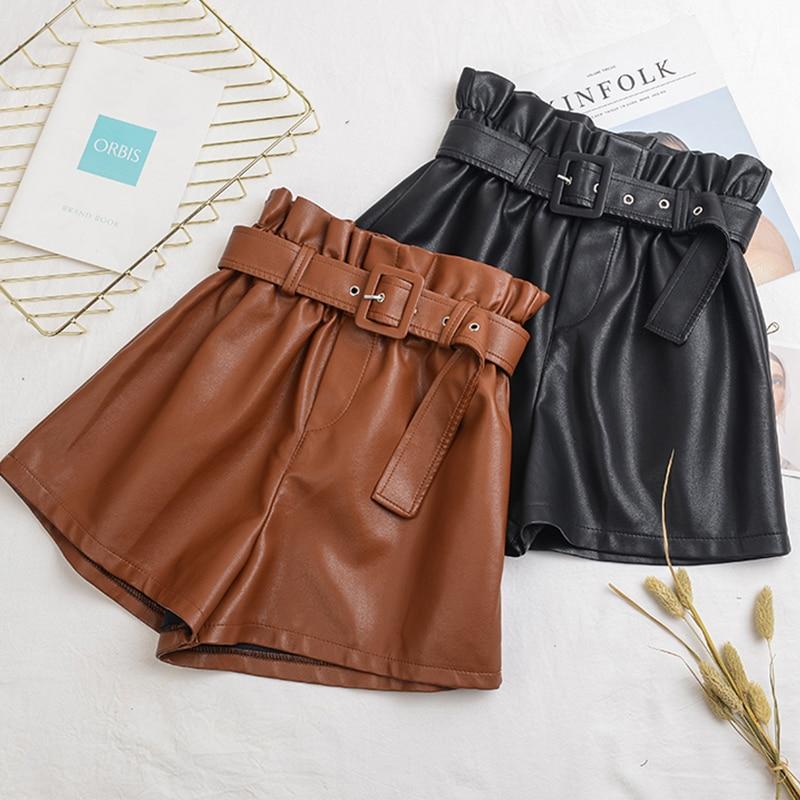 High Waist PU Leather Shorts for Women (Fall/Winter)