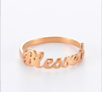 18K Rose Gold Blessed Ring - Titanium Steel Couple Gift