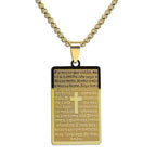 Stainless Steel Bible Prayer Necklace for Men