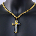 Men's Cross Pendant Steel Chain Necklace | Christian Jewelry