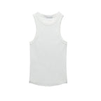 Retro American Style Ribbed Tank Top for Women