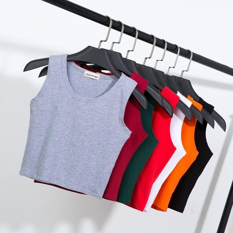 Women's High Waist Crop Tank Top for Yoga and Sports