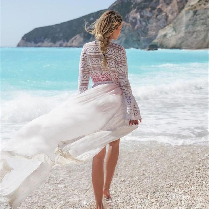 Beach Cover-Up with Lace Trim for Summer Vacations
