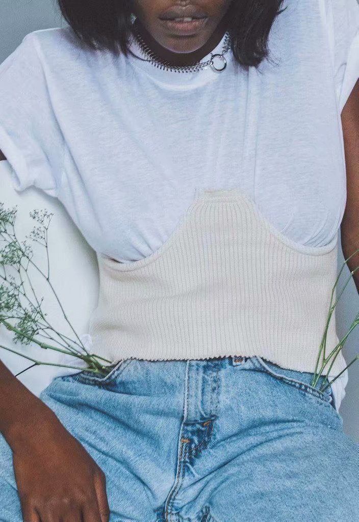 Trendy U-Shaped Bustier Top with Waist Cincher Design