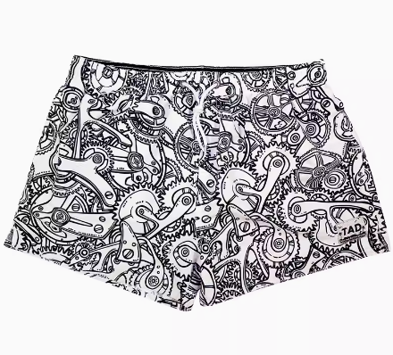 Men's Gear-Print Swim Trunks