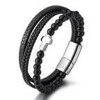 Multi-layer Stainless Steel Men's Cross Bracelet