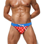 Men's Star Print Low-Rise Swim Briefs