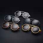 Round Steampunk Polarized Sunglasses