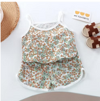 Girls Summer Clothes Sets New Baby Sleeveless Tops Shorts 2 Pieces Suit Girls