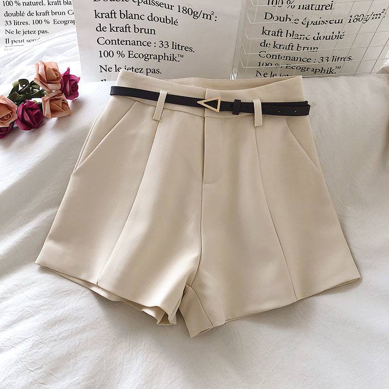 2023 Women's High-Waisted Casual Shorts with Belt