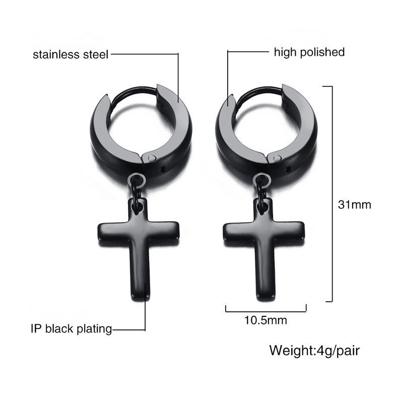 Stainless Steel Cross Earrings - Multiple Styles Available