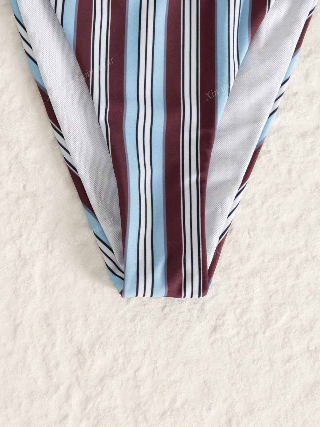 Women's Blue Striped Tie-Dye Bikini Set