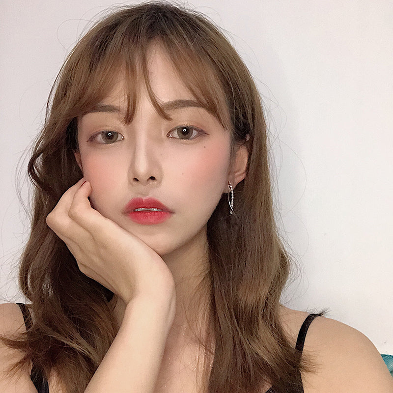 Minimalist Korean Curved Cross Earrings