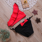 Girls Ruffle Bow Two-Piece Swimsuit