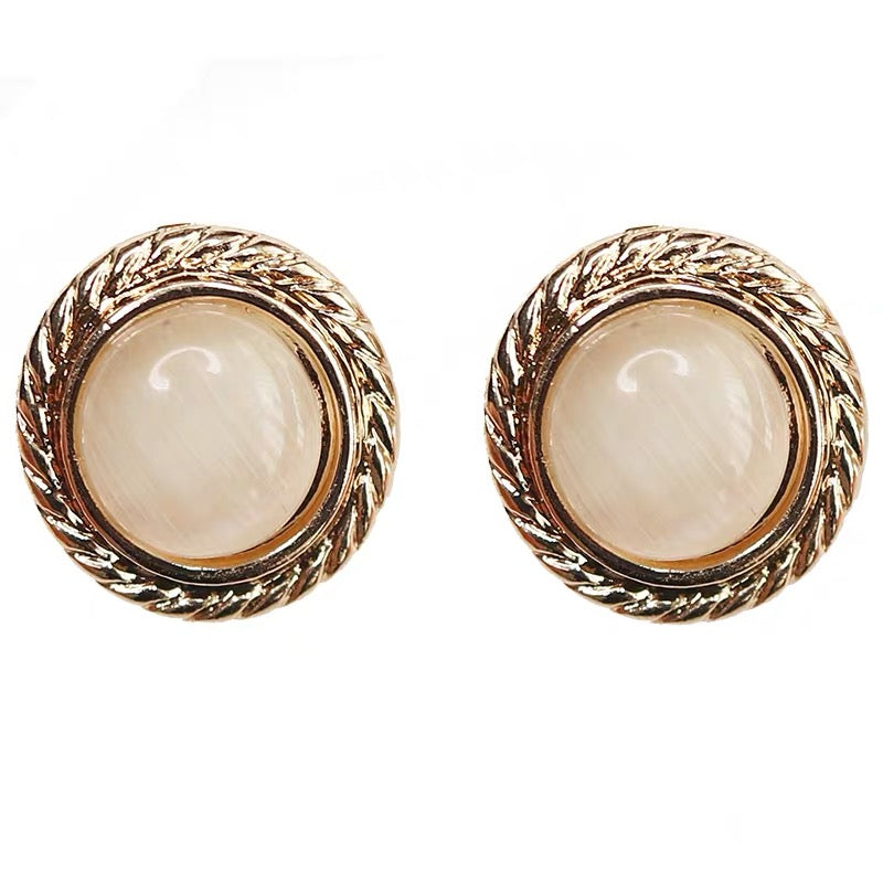 Vintage Cat's Eye Stone Elegant Earrings/Clips