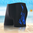 Men's Flame Print Swim Trunks and Cap Set