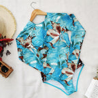 Women's Long Sleeve Printed One-Piece Swimsuit 2020