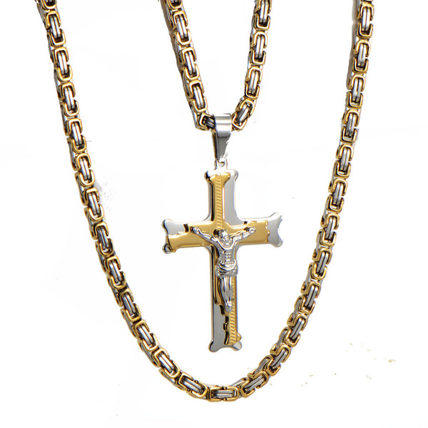 Jesus Christ Cross Pendant Necklace - Korean Style Christian Jewelry