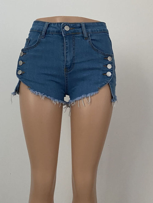 "Women's Sexy Elastic Denim Shorts - Trendy Style"