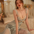 "Graceful Brand Women's Autumn Winter Satin Sleepwear Set"