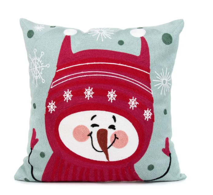 Embroidered Christmas Pillow Cover - Holiday Home Decor
