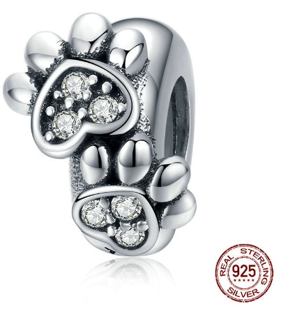 Silver Cute Cat and Dog Charm Collection
