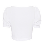 Puff Sleeve Square Neck Cropped Top