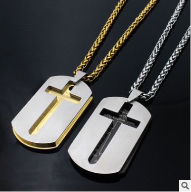 Double Layer English Scripture Military Tag Pendant Necklace
