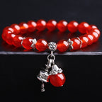 Women's Year the Dog Red Agate Bracelet for Luck