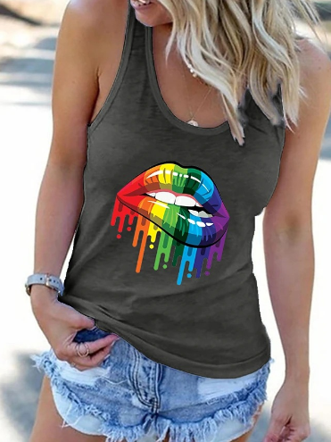 Digital Print Tank Top, Printed Vest