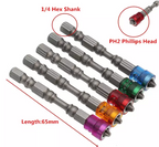 Color Magnetic Ring PH2 Cross Bit, S2 Alloy Screwdriver Head