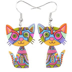3D Painted Cat Earrings | Jewelry