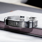 Black Titanium Steel Bracelet with Christian Verses | Christian Jewelry