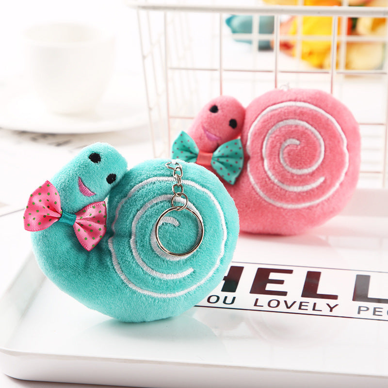 Cute Cartoon Plush Snail Keychain Accessory | Accessory