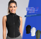 Slim Fit Sleeveless Zip Sports Tank Top for Women