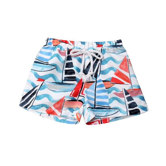 Baby Boy Printed Swim Trunks for Beach Vacation