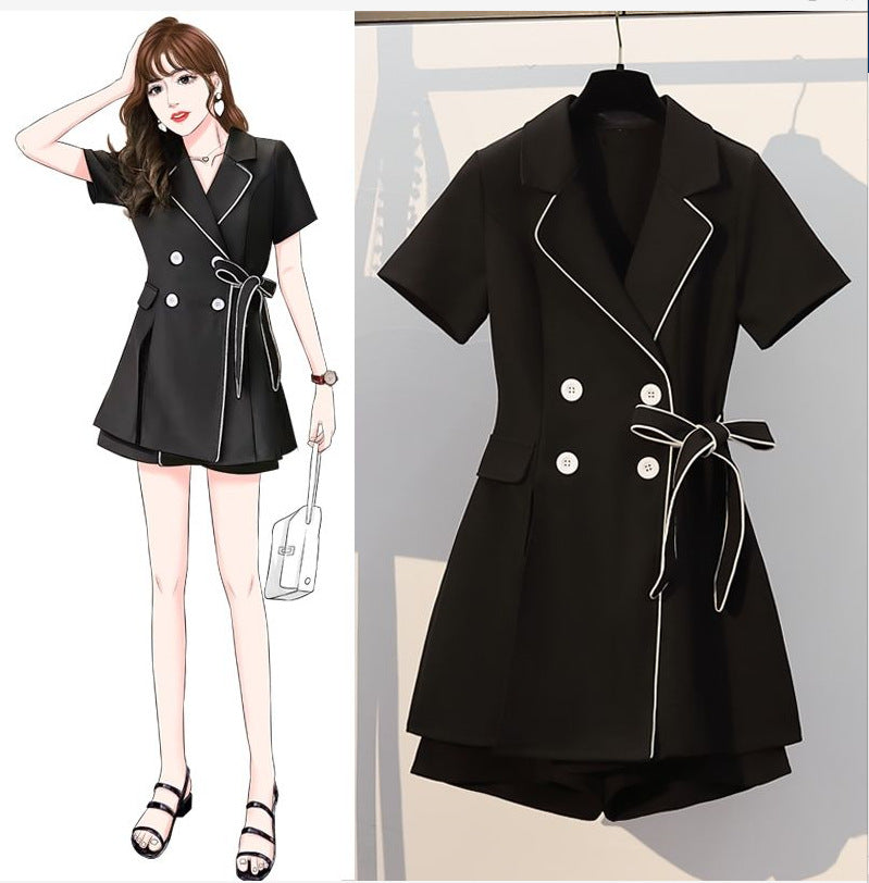 Plus Size Women's Summer Chic Two-Piece Shorts Set