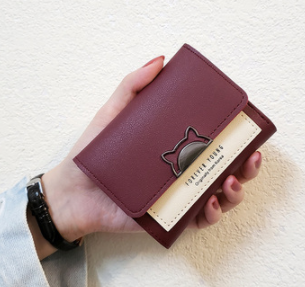 Cute Short Cat Wallet for Women - Korean Style (One Piece)