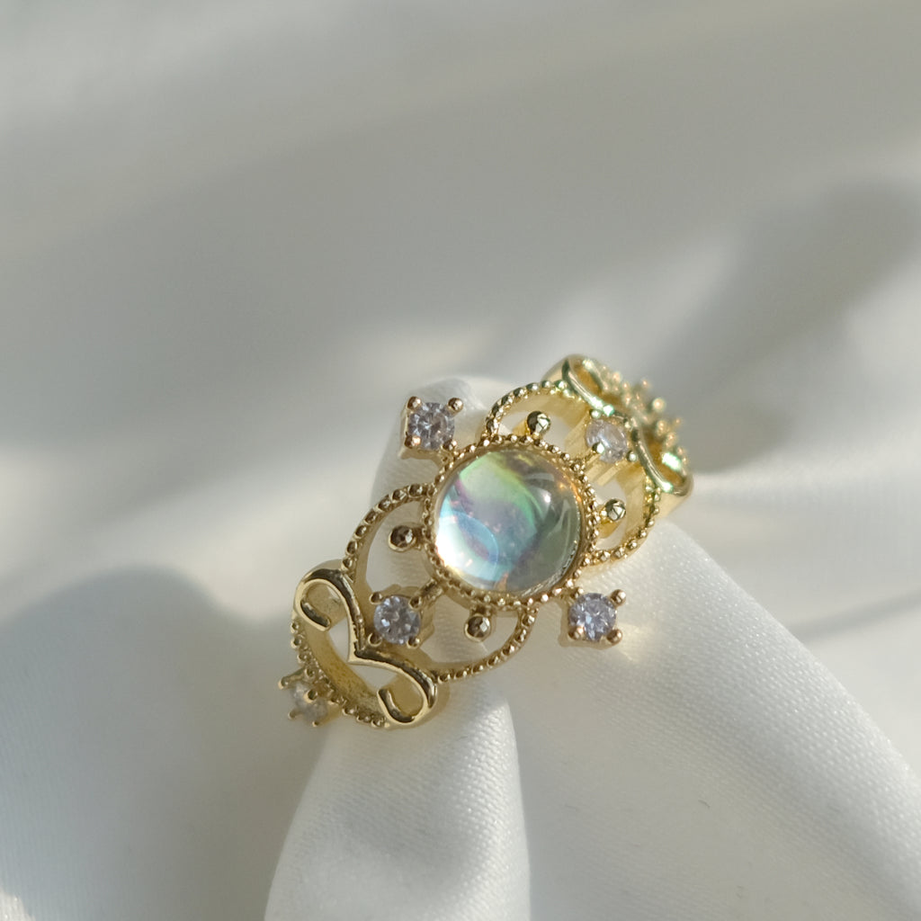 Gorgeous Lace Cat's Eye Zircon Gradient Ring