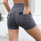 Women's High Waist Yoga Shorts with Pockets