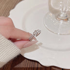 Winding Cross Ring with Micro Inlaid Zircon Design