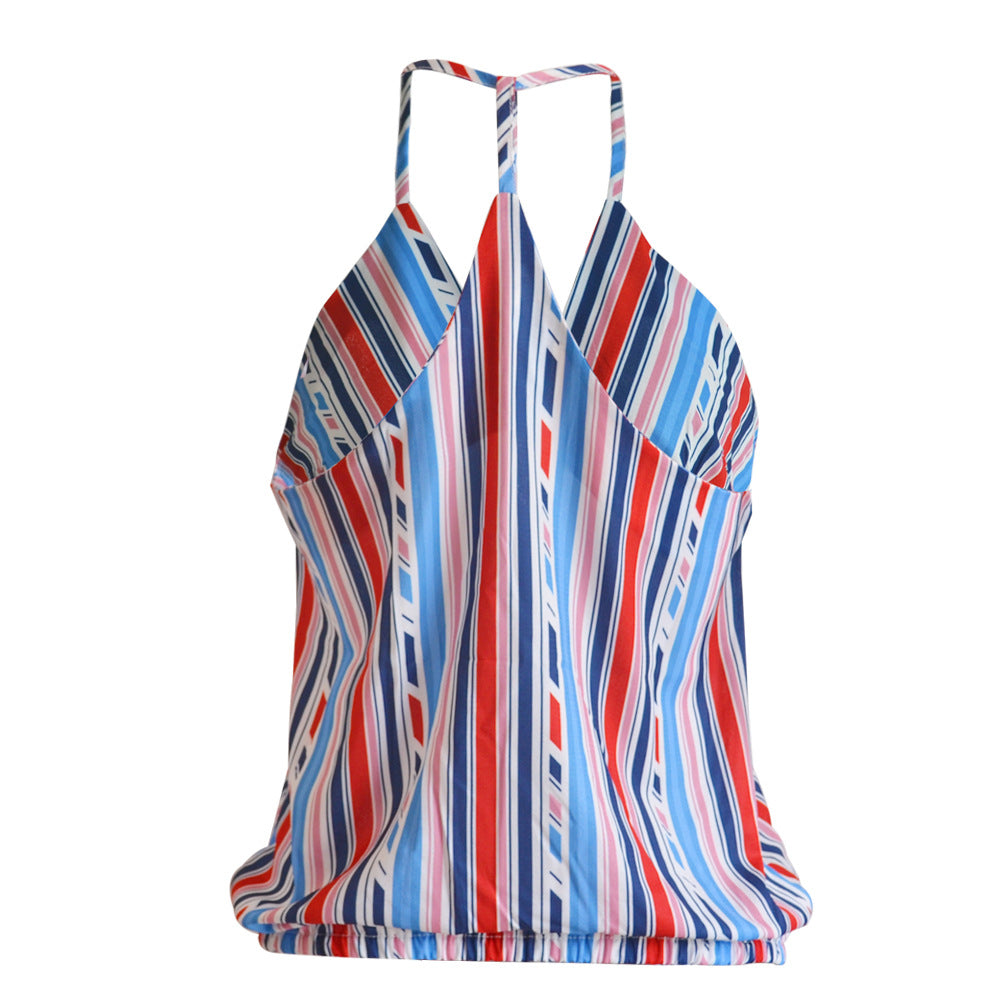 Spring/Summer Women's Striped V-Neck Tank Top