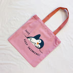 Just Keep Swimming Penguin Canvas Tote Bag
