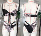 High Waist Leopard Print Bikini Swimsuit for Women
