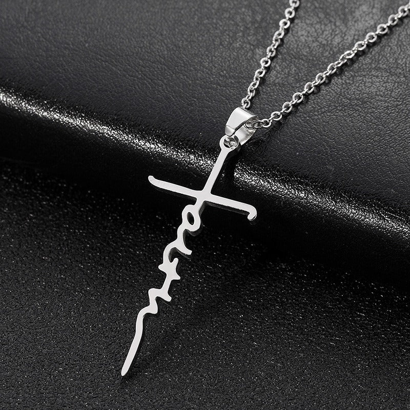 Stainless Steel Christian Cross Pendant Necklace (1pc) | Christian Jewelry