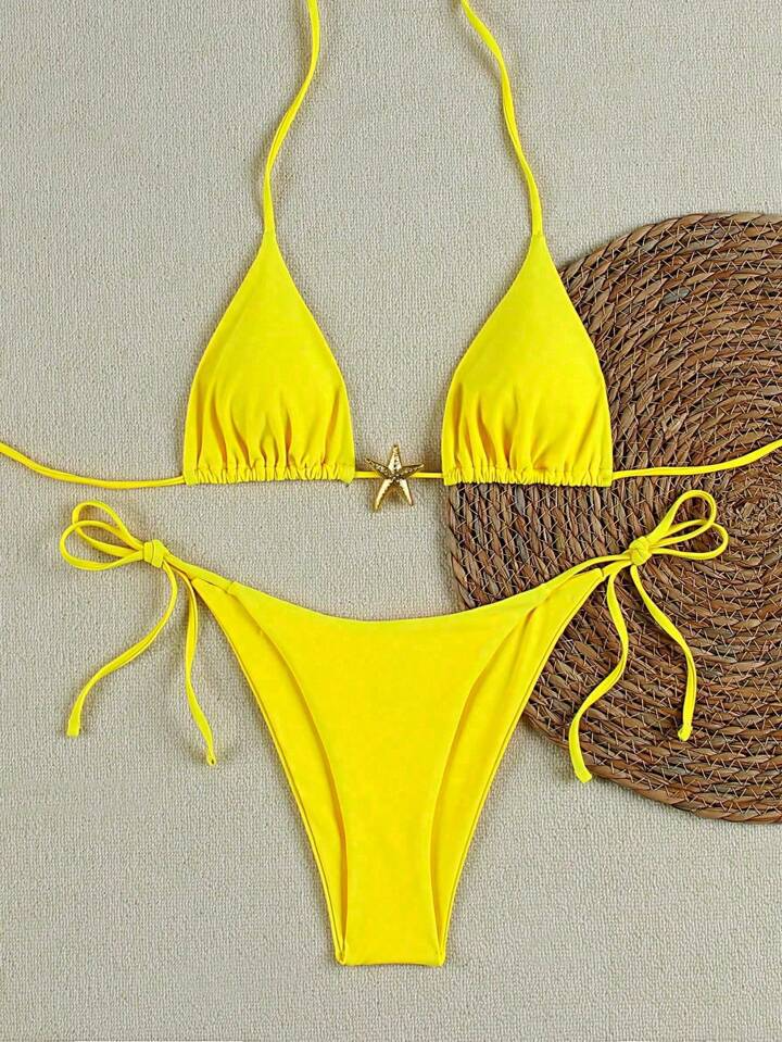 Lace-Up Bikini Swimsuit for Women