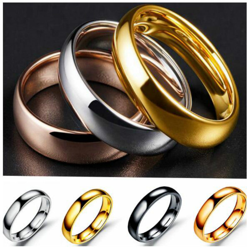 4mm 6mm Steel Color Ring for Men & Women