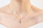Fashion Cross Pendant Necklace with Zirconia Accents | Christian Jewelry