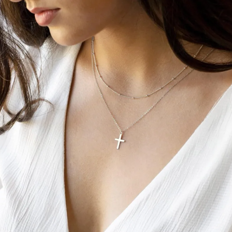 Silver Plated Cross Pendant Necklace