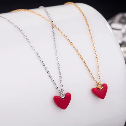 Korean Silver Minimalist Heart Cross Necklace | Jewelry